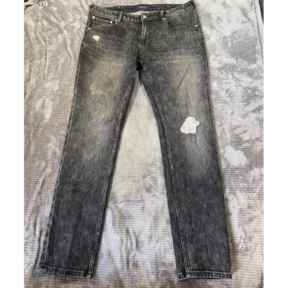 Scotch & Soda Skim‎ Jeans Mens Black Acid Wash Distressed Slim Denim 36X31.